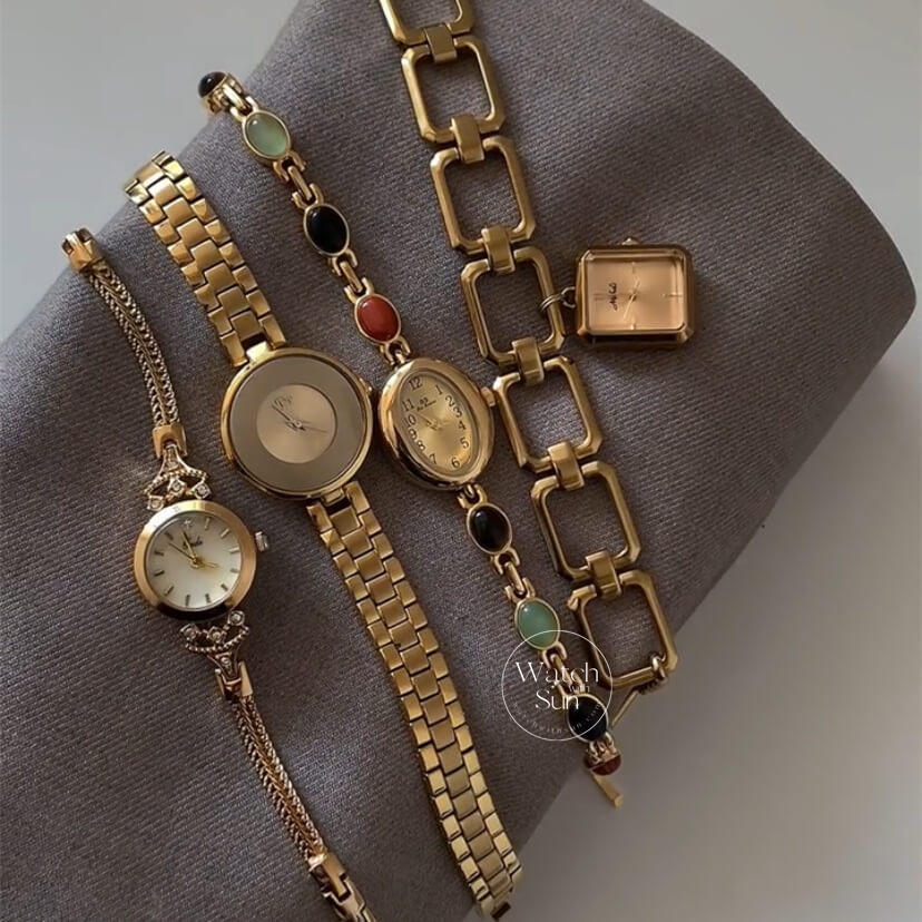 Vintage Style Colorful Nature Stone Bracelet Watch