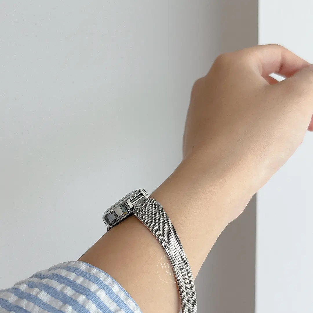 Chic Style Round Green Face Stainless steel Watch