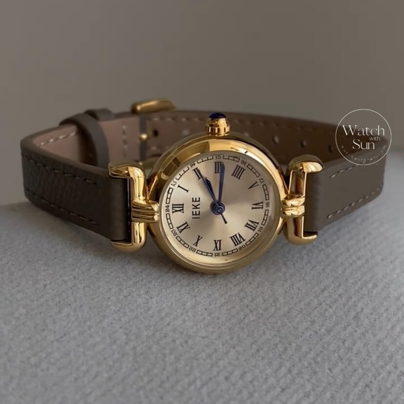 Minimalist Roman Numeral Grey Leather Band Watch