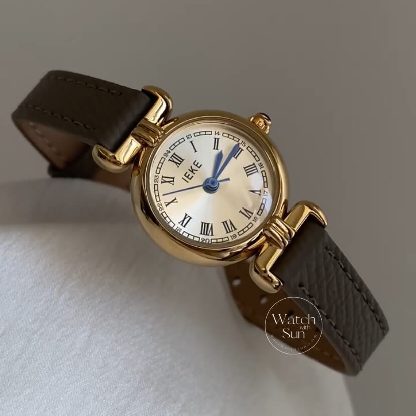 Minimalist Roman Numeral Grey Leather Band Watch