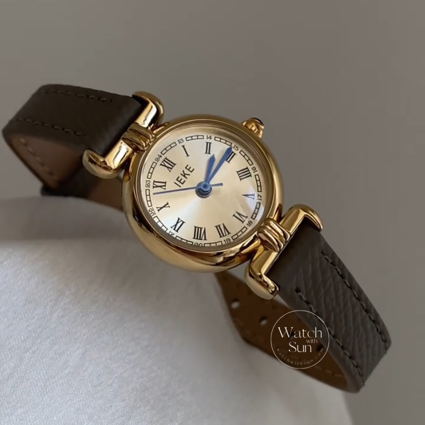 Minimalist Roman Numeral Grey Leather Band Watch