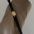 Chic Gold Face Black Leather Band Ladies Watch