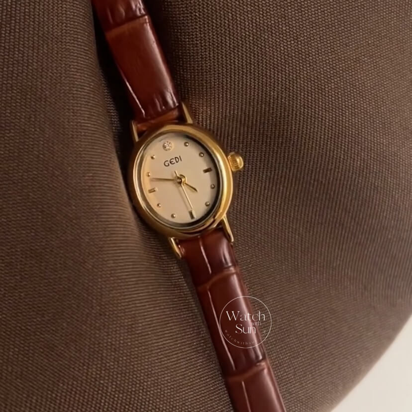 Minimalist Small Face Black/Brown Leather Watch