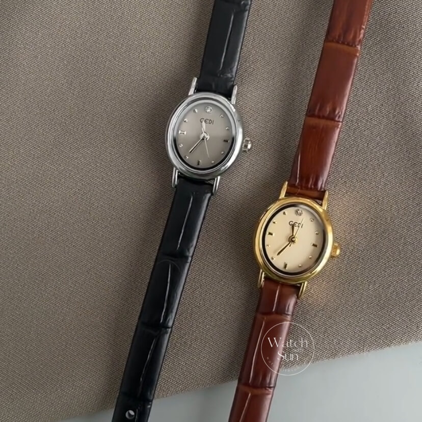 Minimalist Small Face Black/Brown Leather Watch