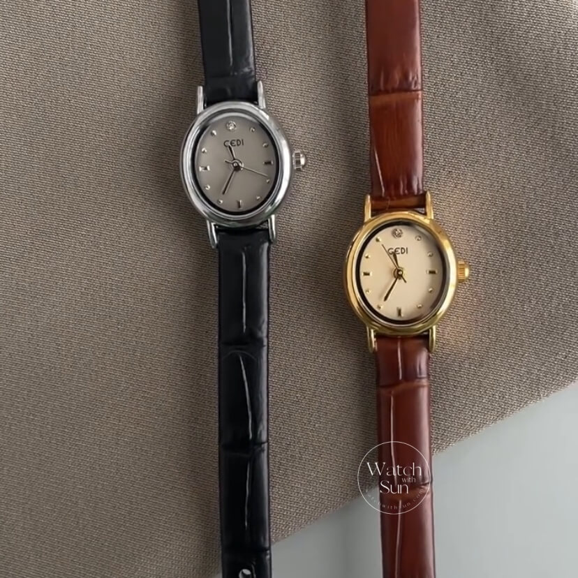 Minimalist Small Face Black/Brown Leather Watch