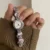 Vintage Round Blue/Purple Cat's Eye Bracelet Watch
