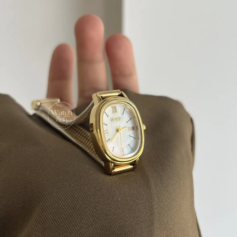 Women’s Classic Gold Oval Mother of Pearl Bracelet Watch