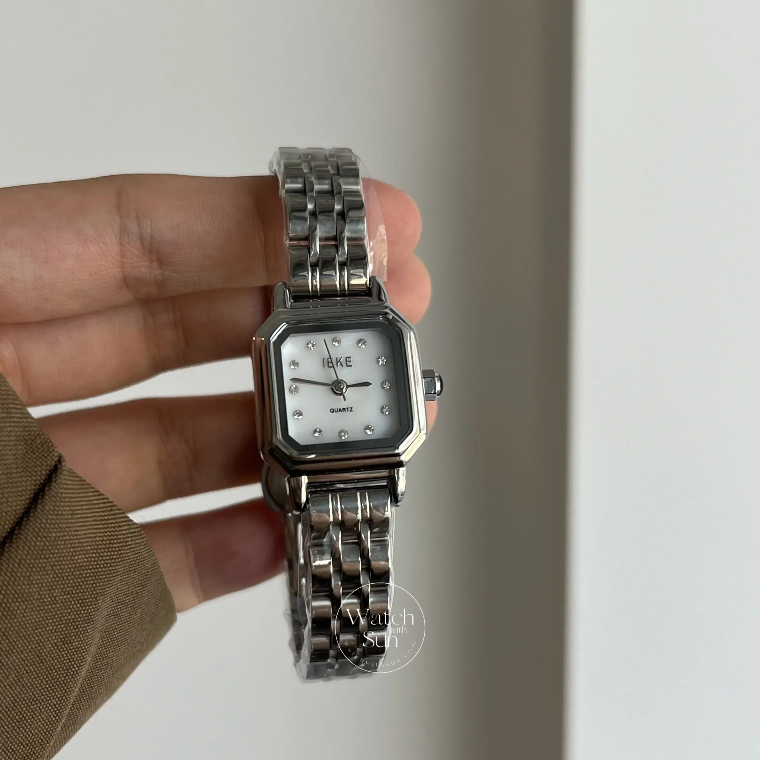 Minimalist Square Face Silver Stainless Steel Laides Watch