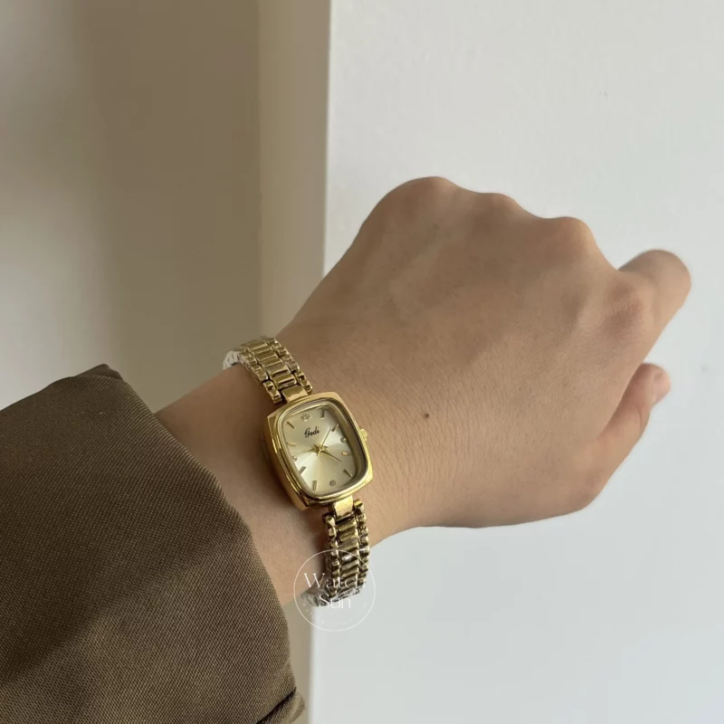 Dainty Gold Watch Women Small Gold Watches Ladies Square