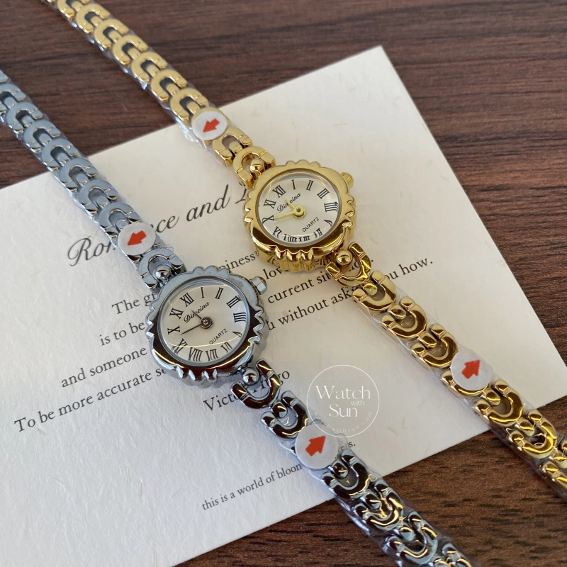 Chic Small Roman Numerals Face Silver Bracelet Laides Watch
