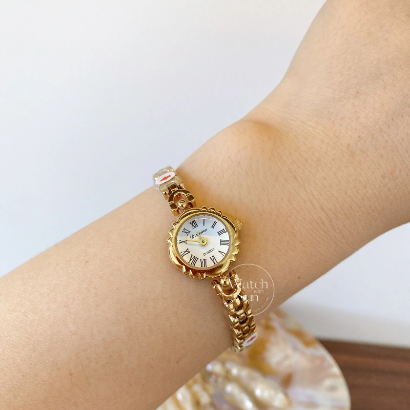 Chic Small Roman Numerals Face Silver Bracelet Laides Watch
