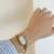 Dainty Gold Oval Mother of Pearl Bracelet Women’s Watch
