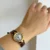Vintage Roman Numeral Dial Brown Leather Watch