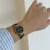 Minimalist Round Roman Numeral Dial Brown Leather Watch