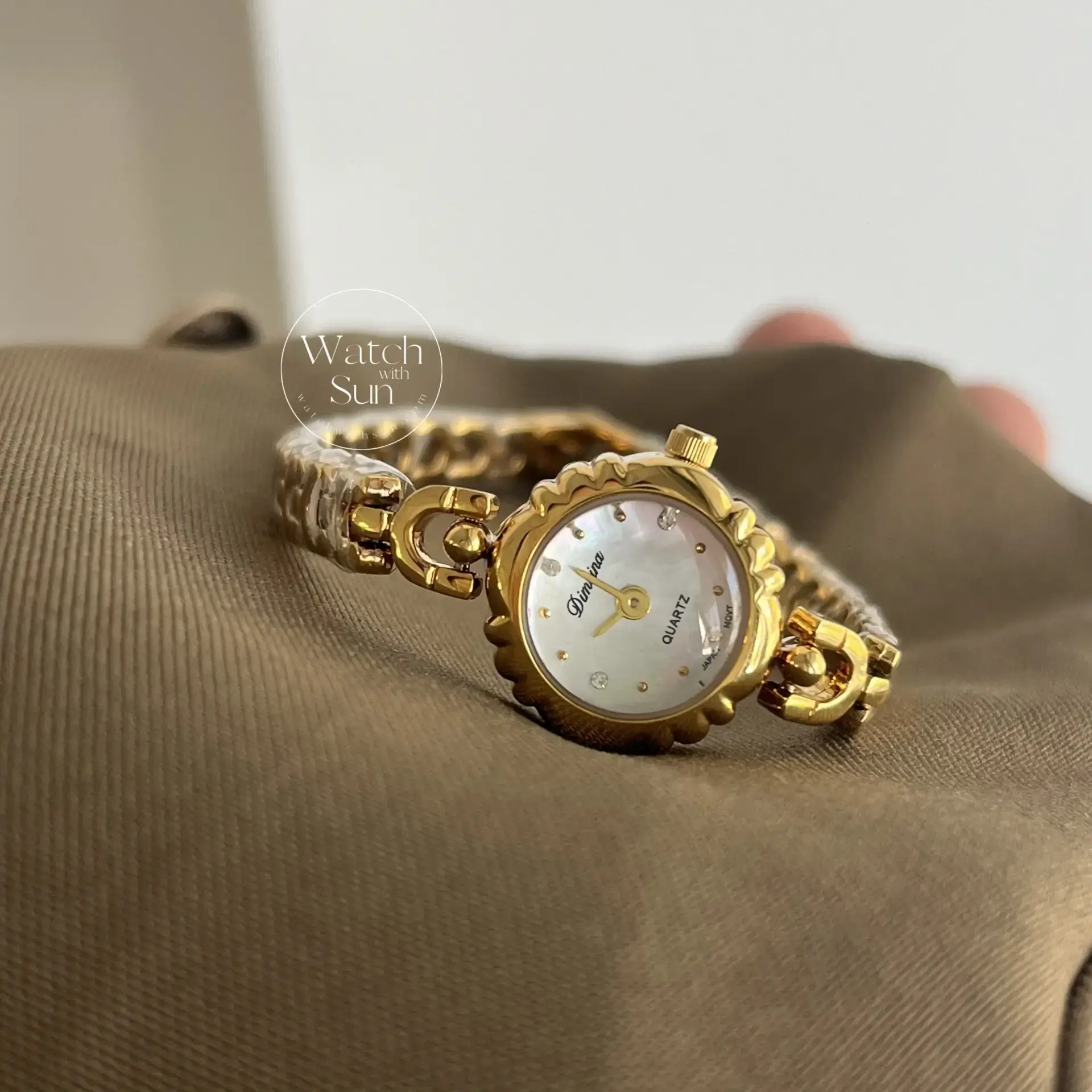 Vintage Inspired Small Face Dainty Gold Laides Watch