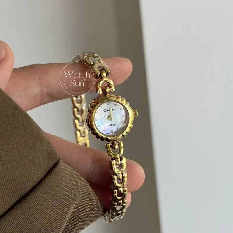Vintage Inspired Small Face Dainty Gold Laides Watch