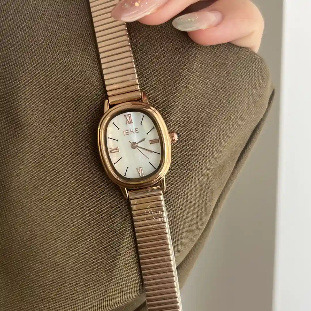 Women’s Classic Gold Oval Mother of Pearl Bracelet Watch