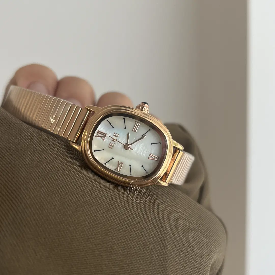 Women’s Classic Gold Oval Mother of Pearl Bracelet Watch