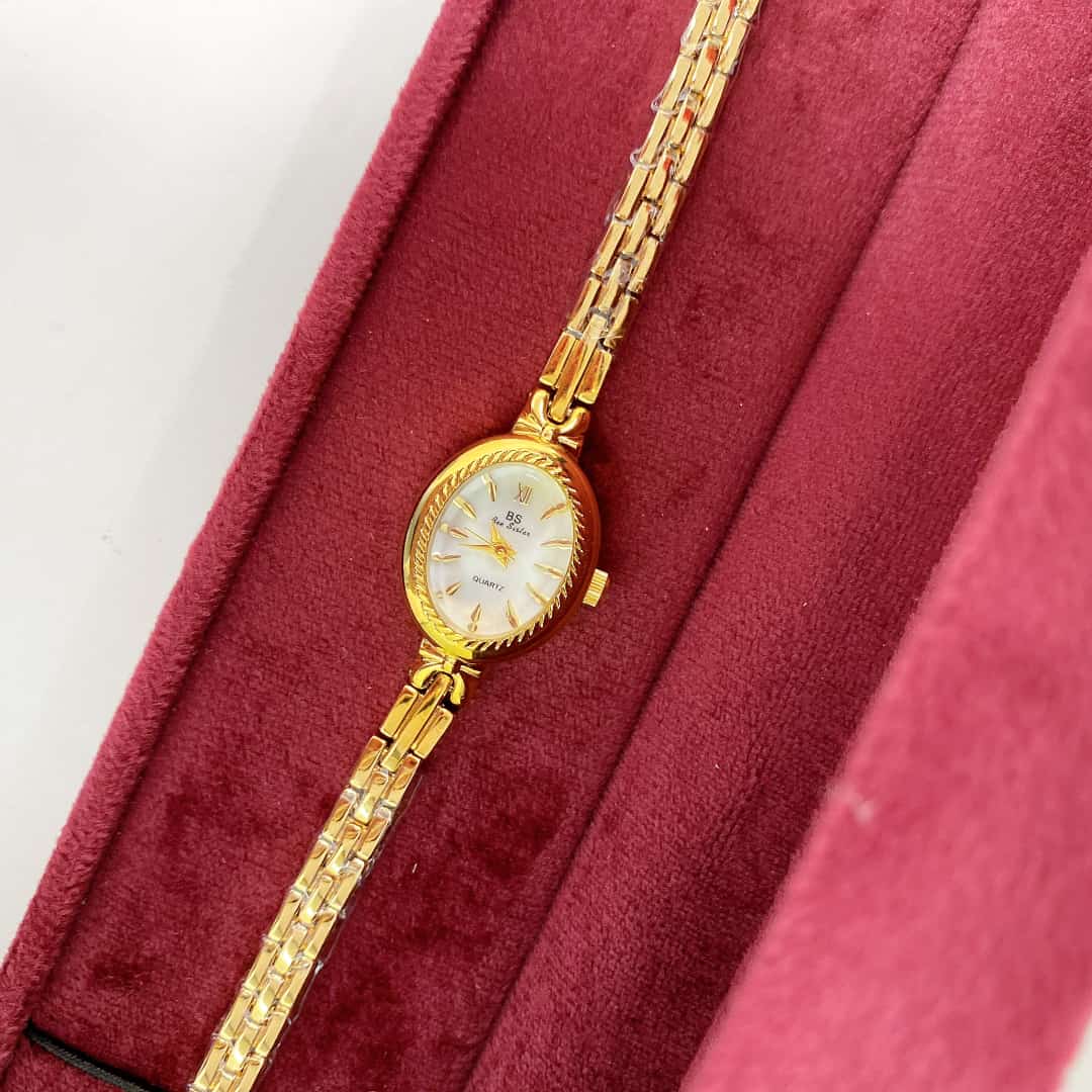 Small Face Gold Oval Watch Mother of Pearl Women’s Watch - WatchwithSun ...