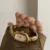 Beige Mother of Pearl Dial Watch Green Jade Bracelet Gemstone Watch for Women