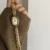 Beige Mother of Pearl Dial Watch Green Jade Bracelet Gemstone Watch for Women