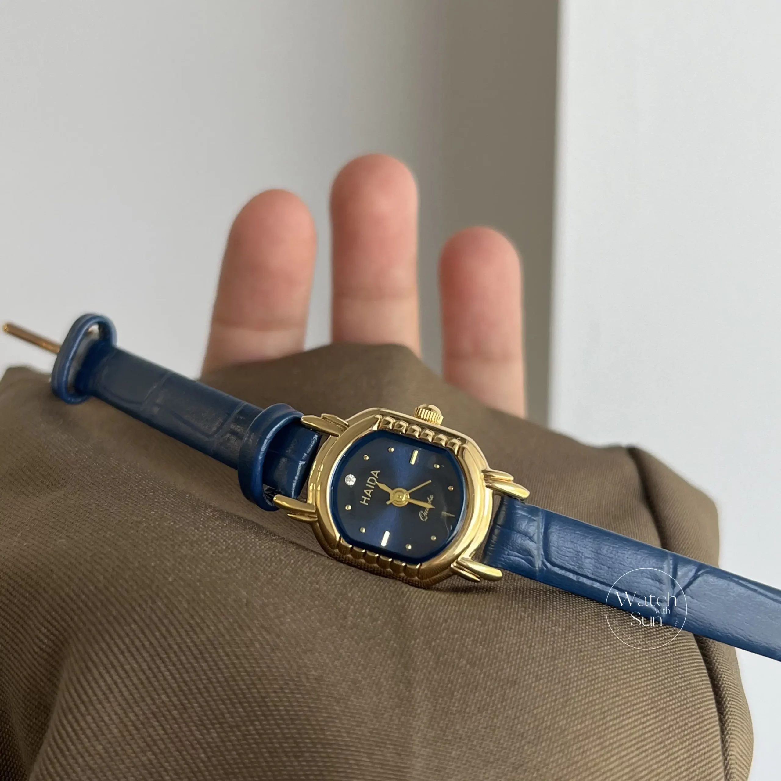 Small Ladies Watch Vintage Womens Blue Strap Watches