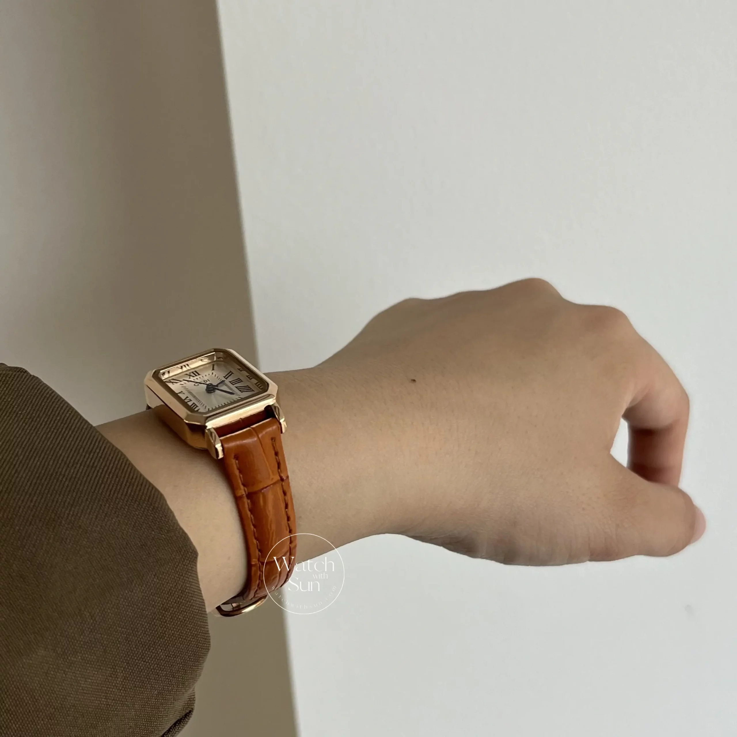 Vintage Gold Ladies Watch Orange Strap Watches