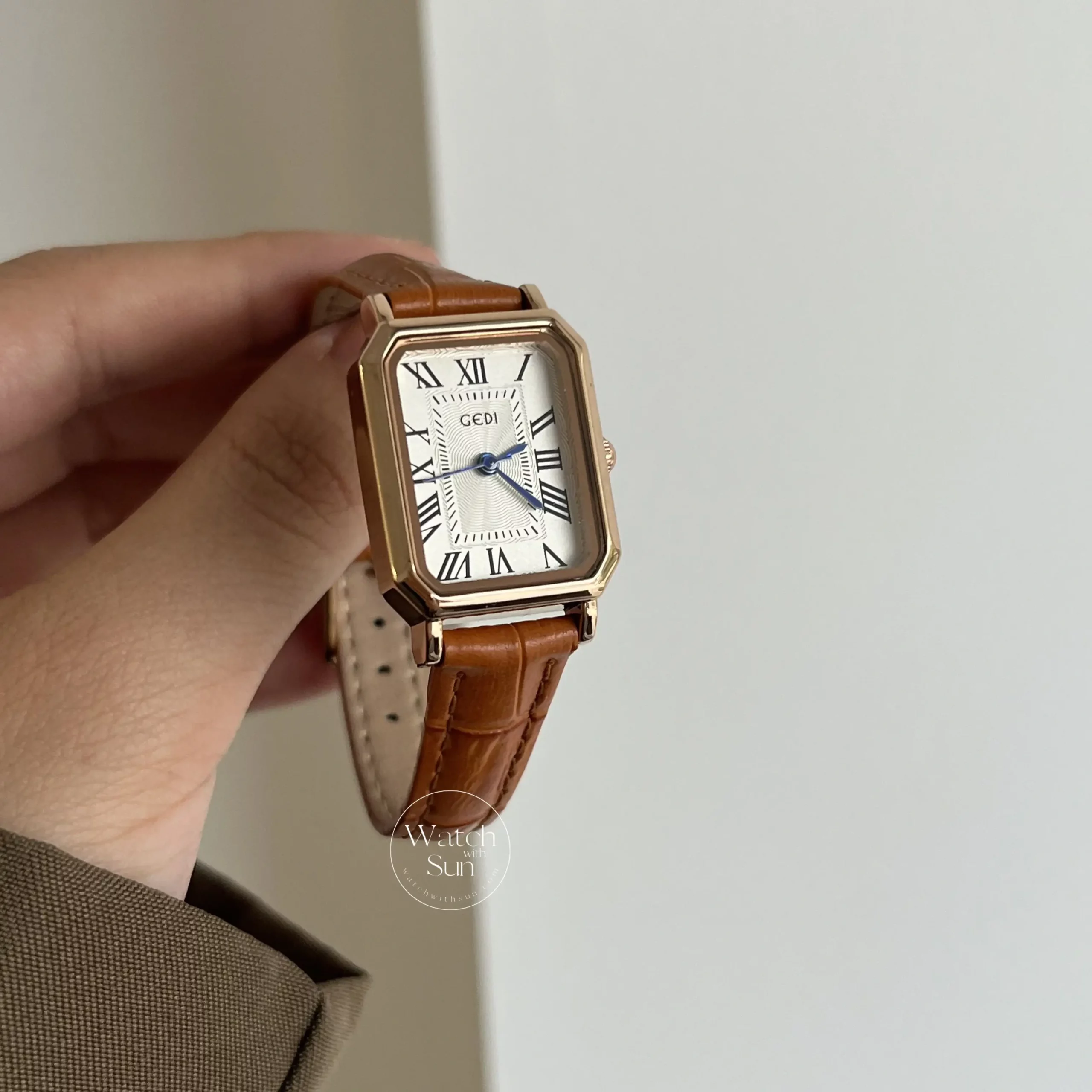 Vintage Gold Ladies Watch Orange Strap Watches