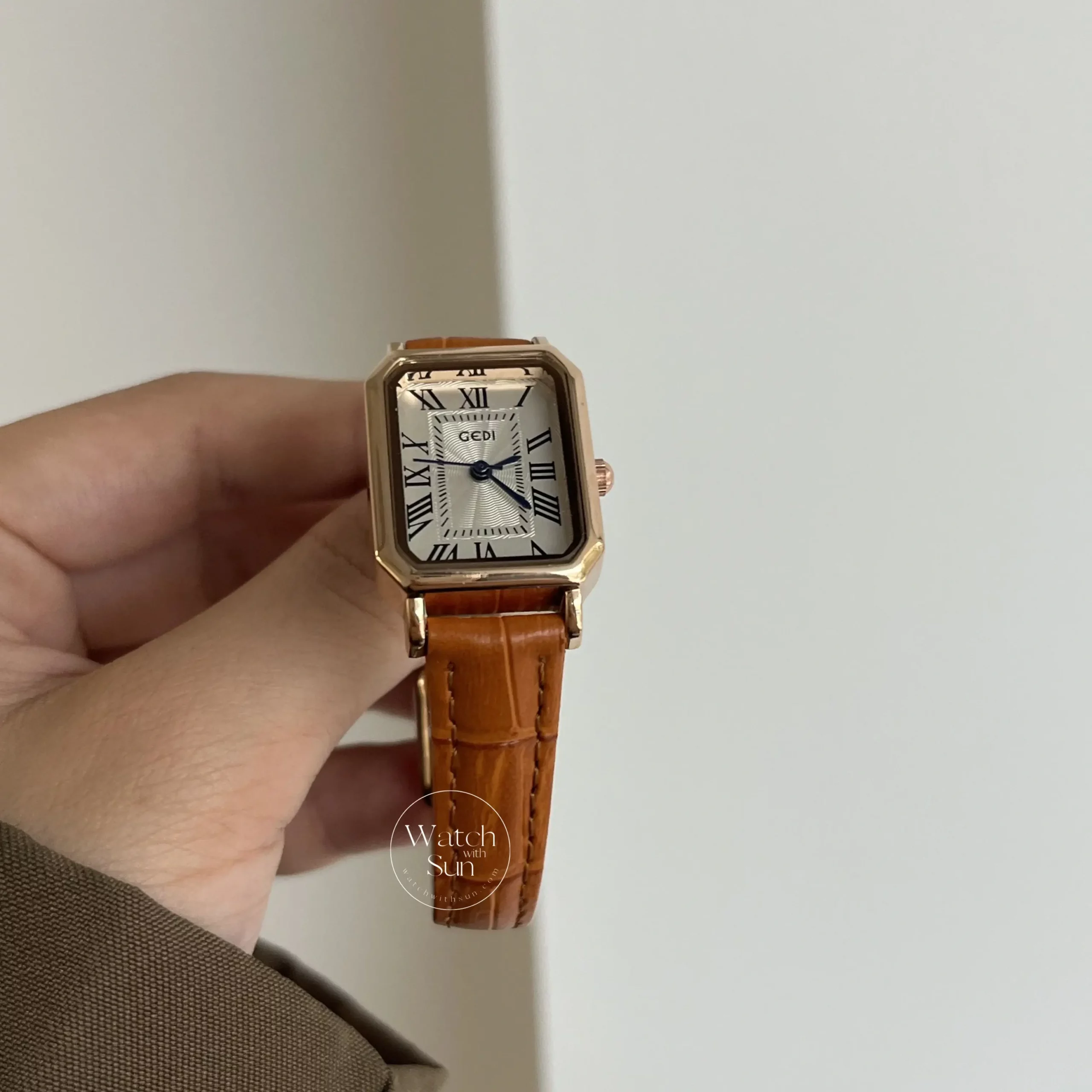 Vintage Gold Ladies Watch Orange Strap Watches