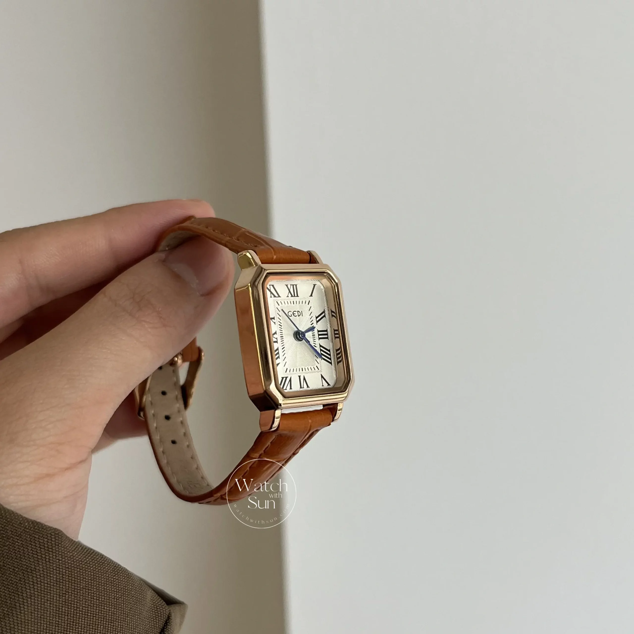 Vintage Gold Ladies Watch Orange Strap Watches