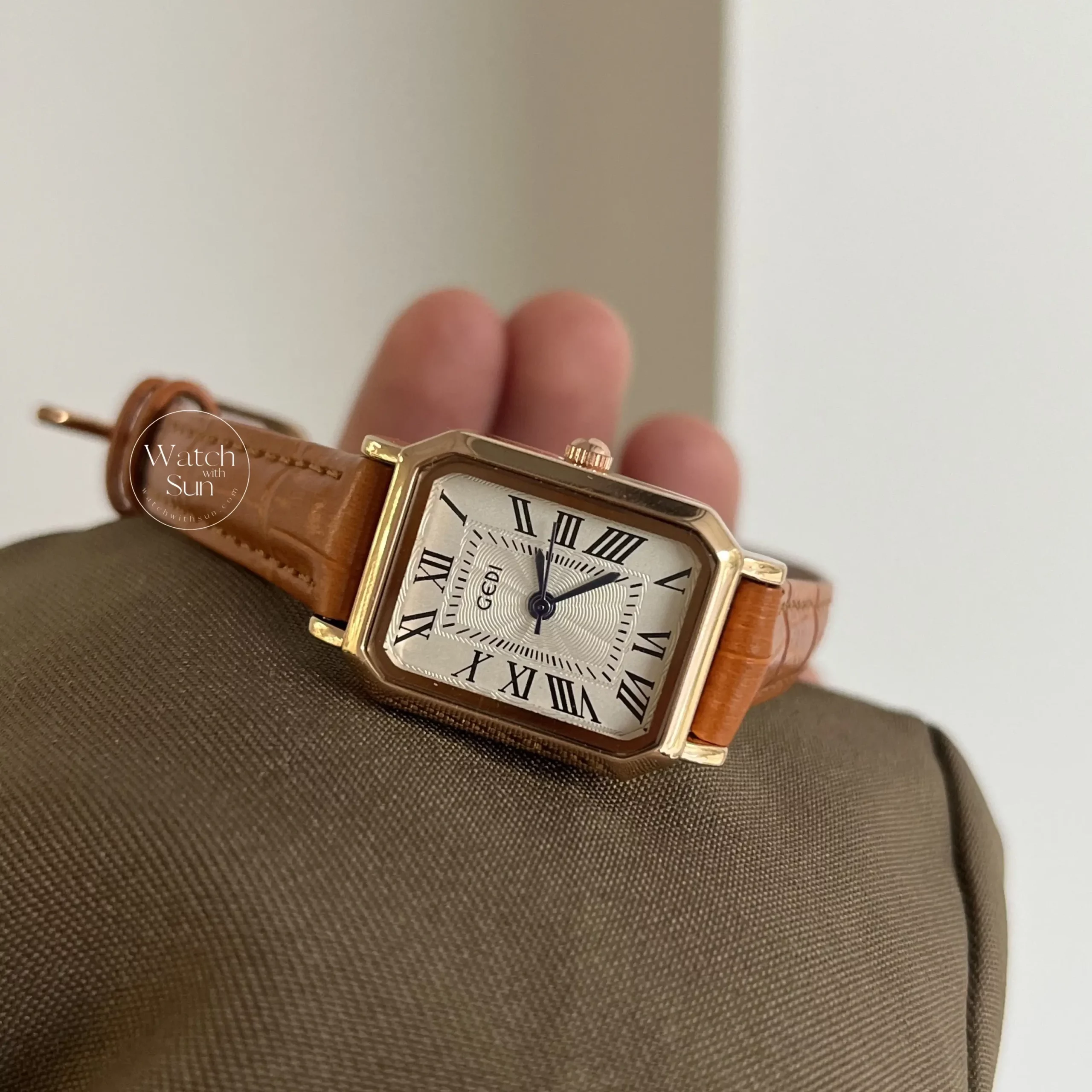 Vintage Gold Ladies Watch Orange Strap Watches