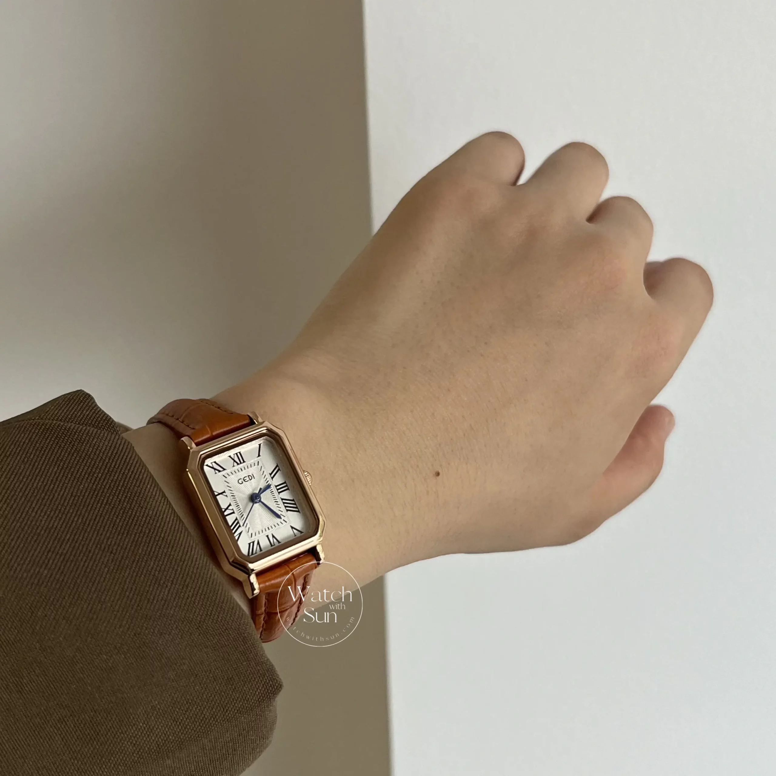 Vintage Gold Ladies Watch Orange Strap Watches