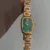 Green Dial Gold Watch for Women Minimalist Rectangle Watch