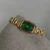 Green Dial Gold Watch for Women Minimalist Rectangle Watch