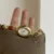 Vintage Gold Watch Mother of Pearl Dial Colorful Nature Stone Bracelet Watch