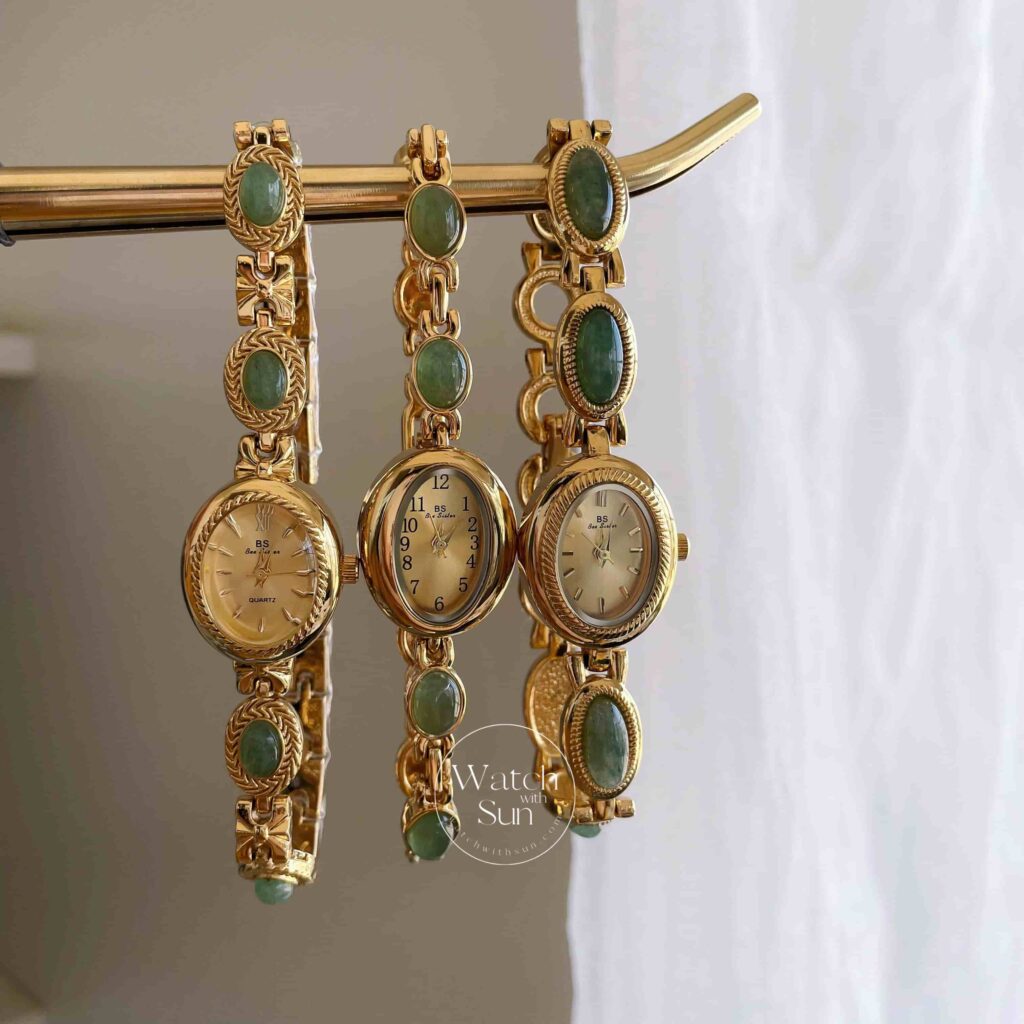 Green Jade Stone Women's Watch