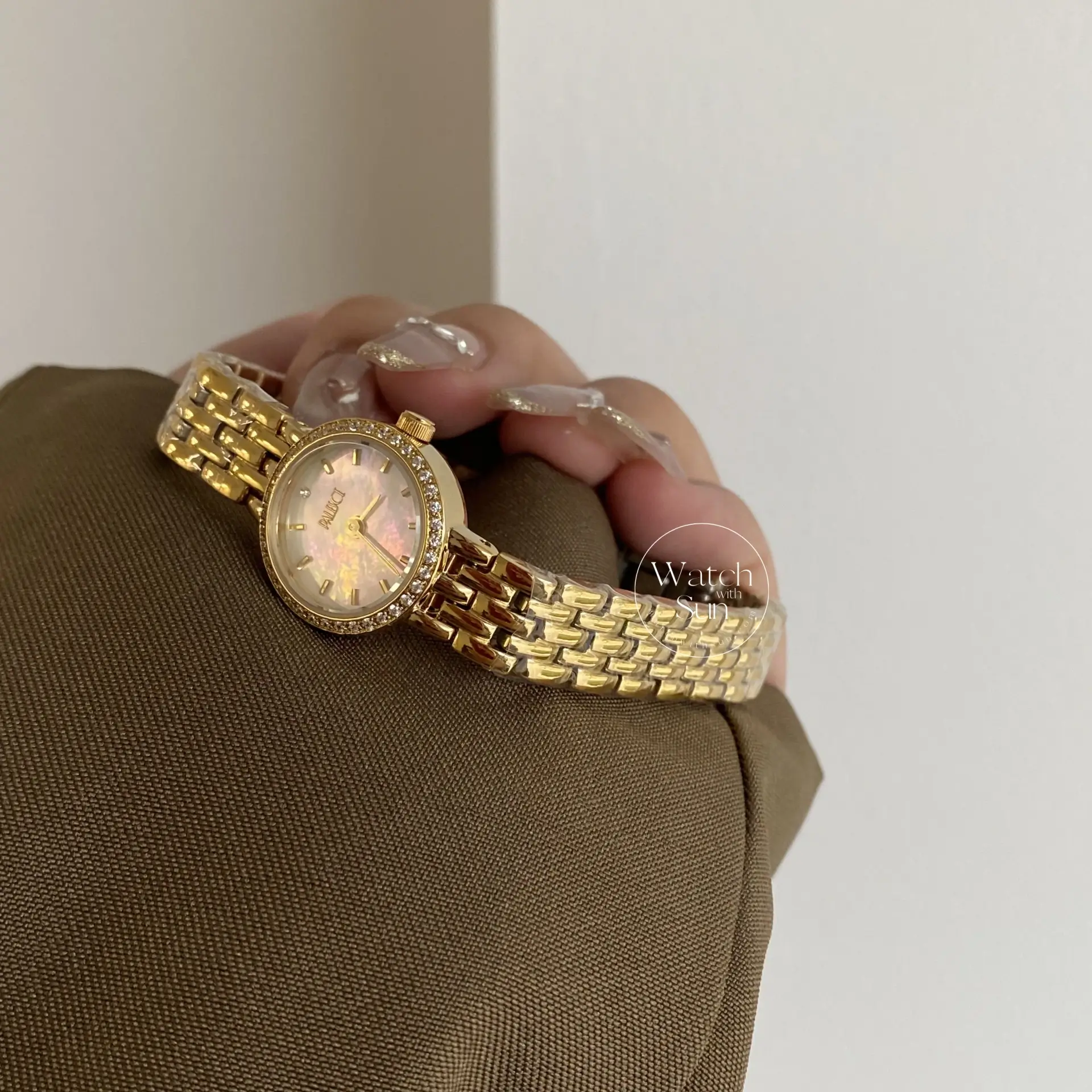 Mother of Pearl Dial Watch for Ladies Dainty Gold Watches