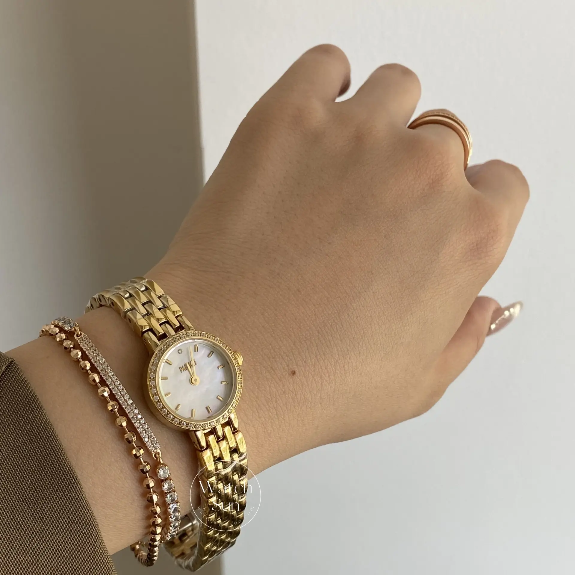 Mother of Pearl Dial Watch for Ladies Dainty Gold Watches