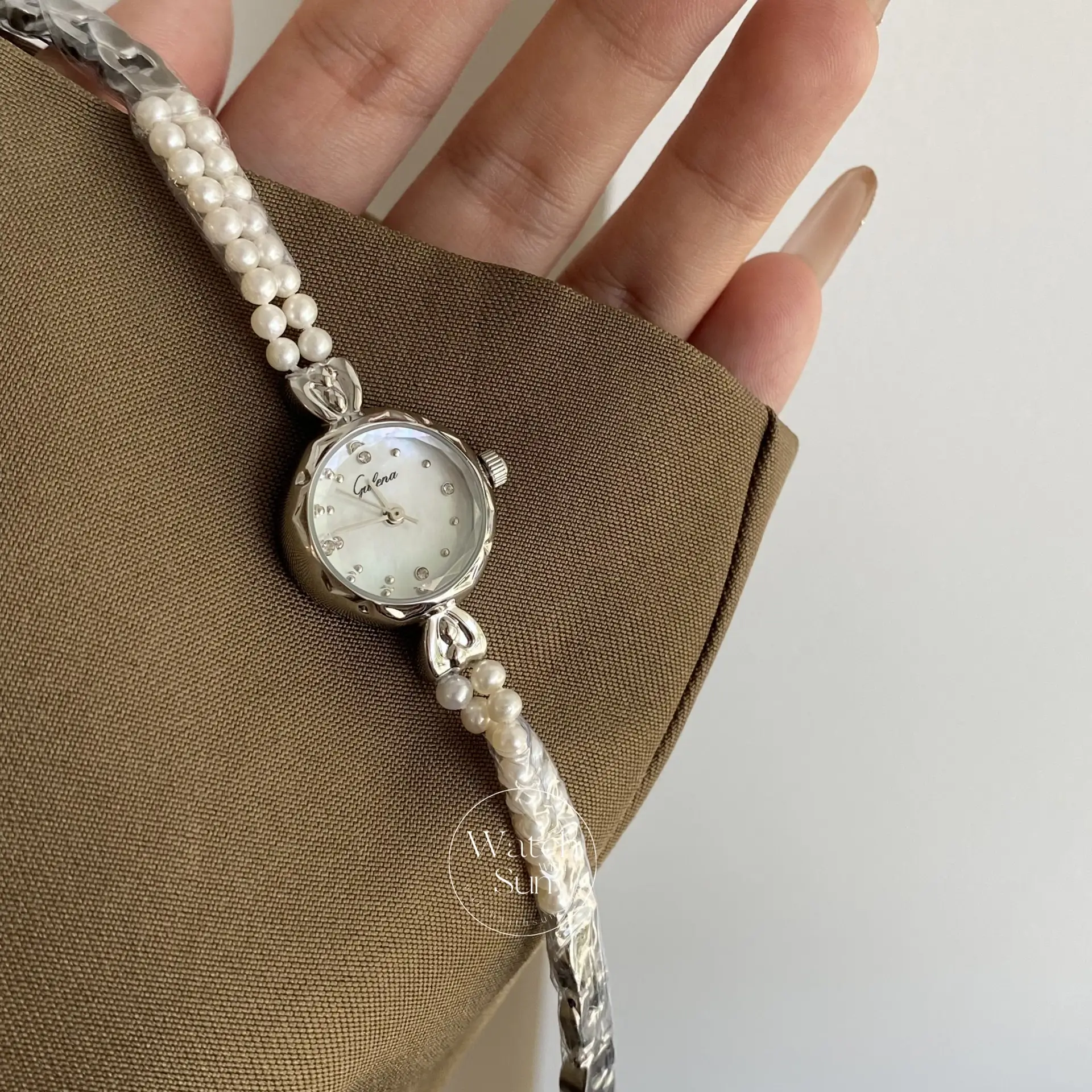 Dainty Freshwater Pearl Bracelet Watch Mother of Pearl Ladies Watch