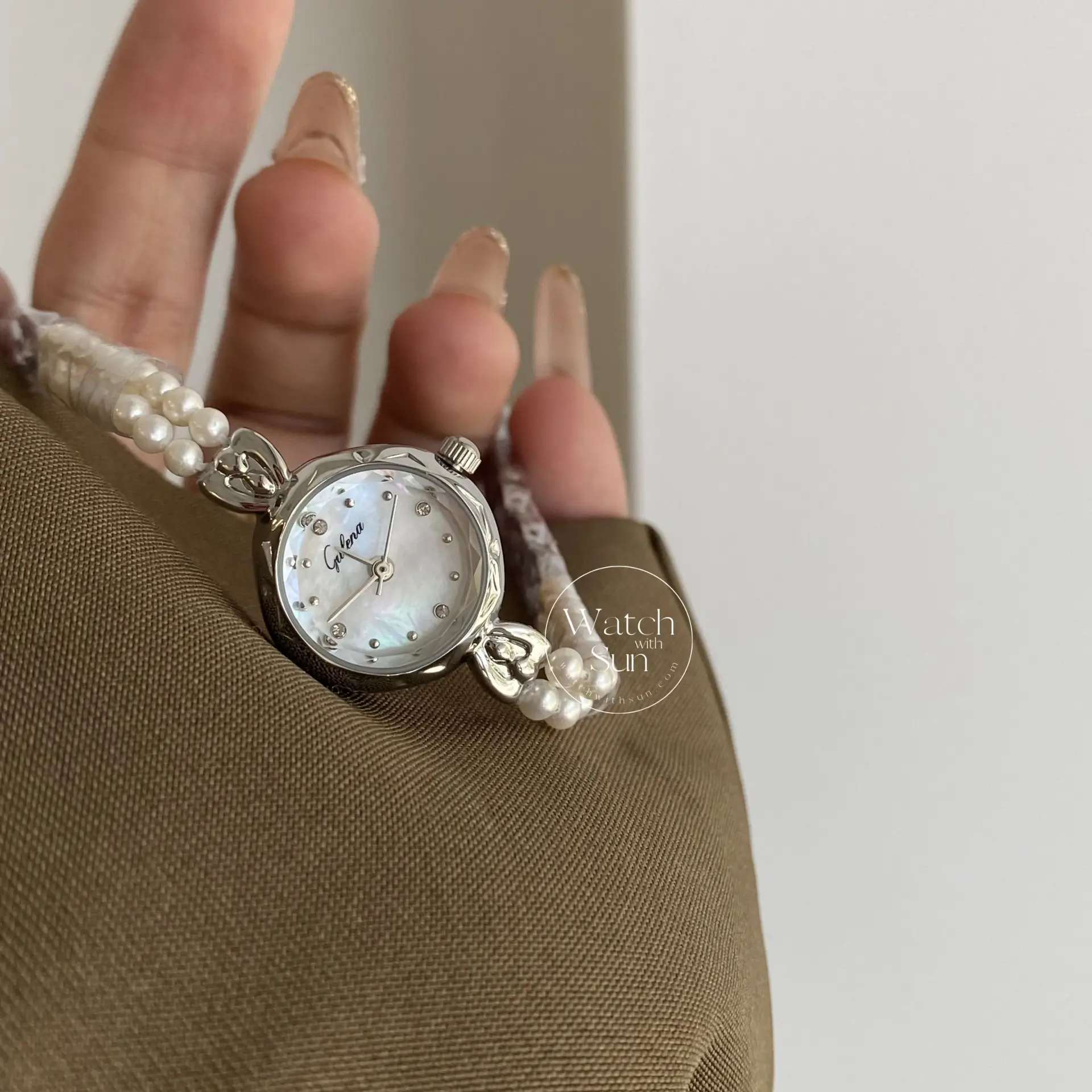 Dainty Freshwater Pearl Bracelet Watch Mother of Pearl Ladies Watch