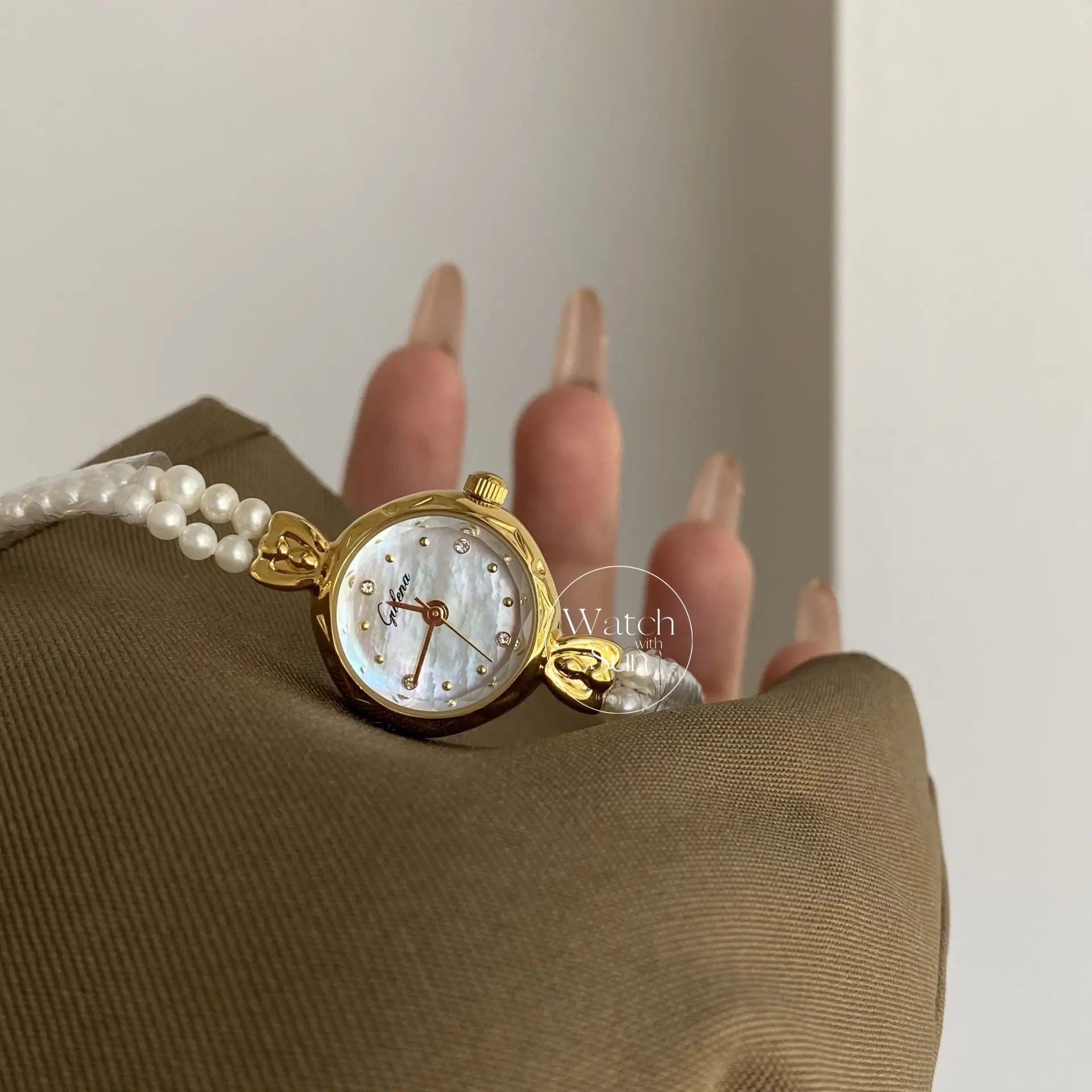 Dainty Freshwater Pearl Bracelet Watch Mother of Pearl Ladies Watch