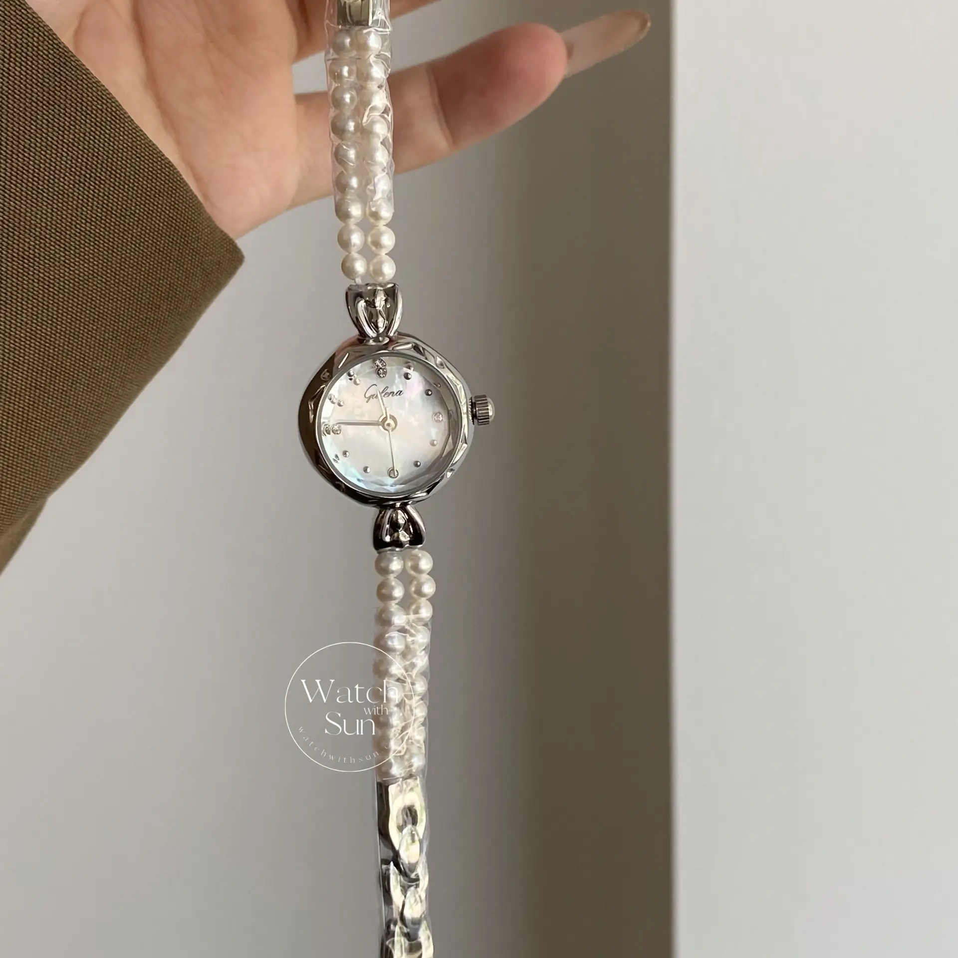 Dainty Freshwater Pearl Bracelet Watch Mother of Pearl Ladies Watch