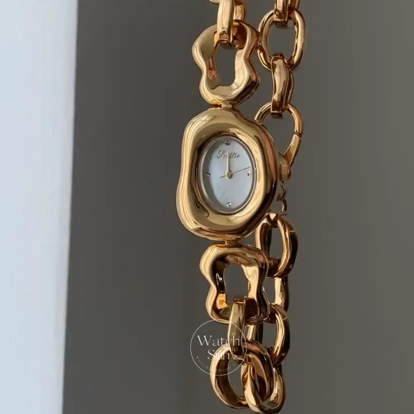 Chic Gold Watches for Women Mother of Pearl Ladies Watch