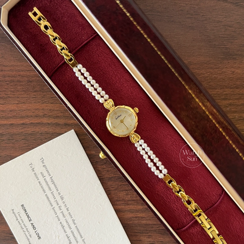 Dainty Freshwater Pearl Bracelet Watch Mother of Pearl Ladies Watch