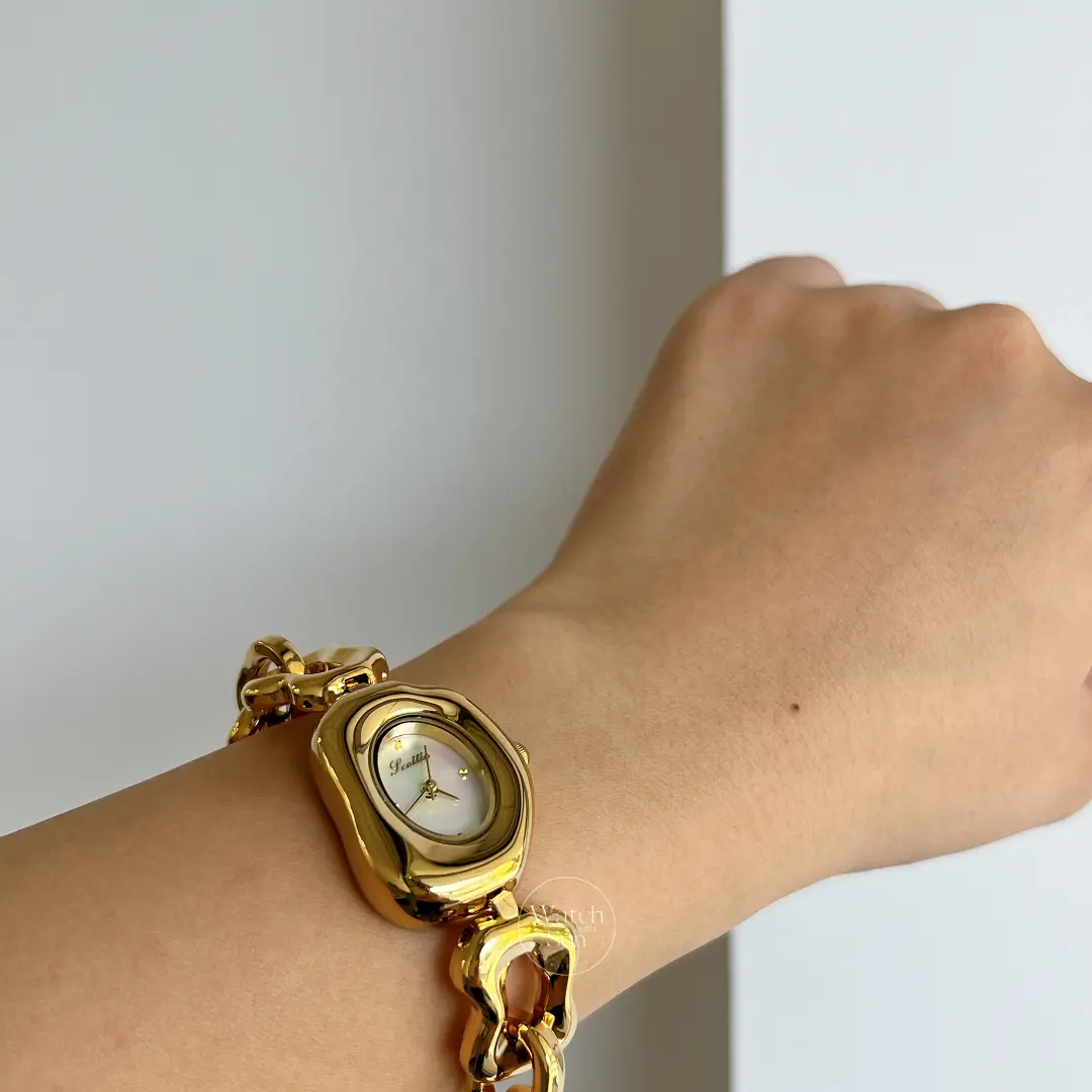 Chic Gold Watches for Women Mother of Pearl Ladies Watch