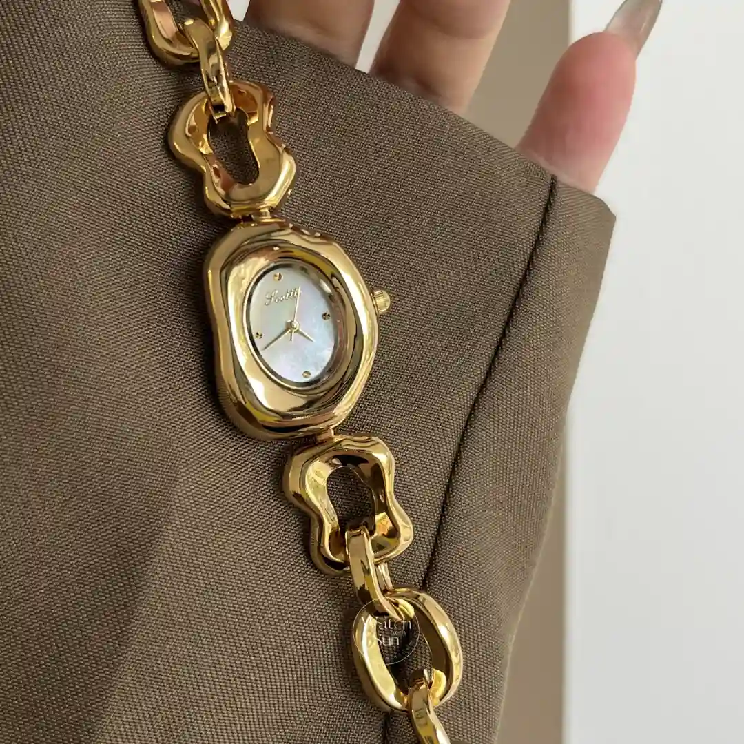 Chic Gold Watches for Women Mother of Pearl Ladies Watch