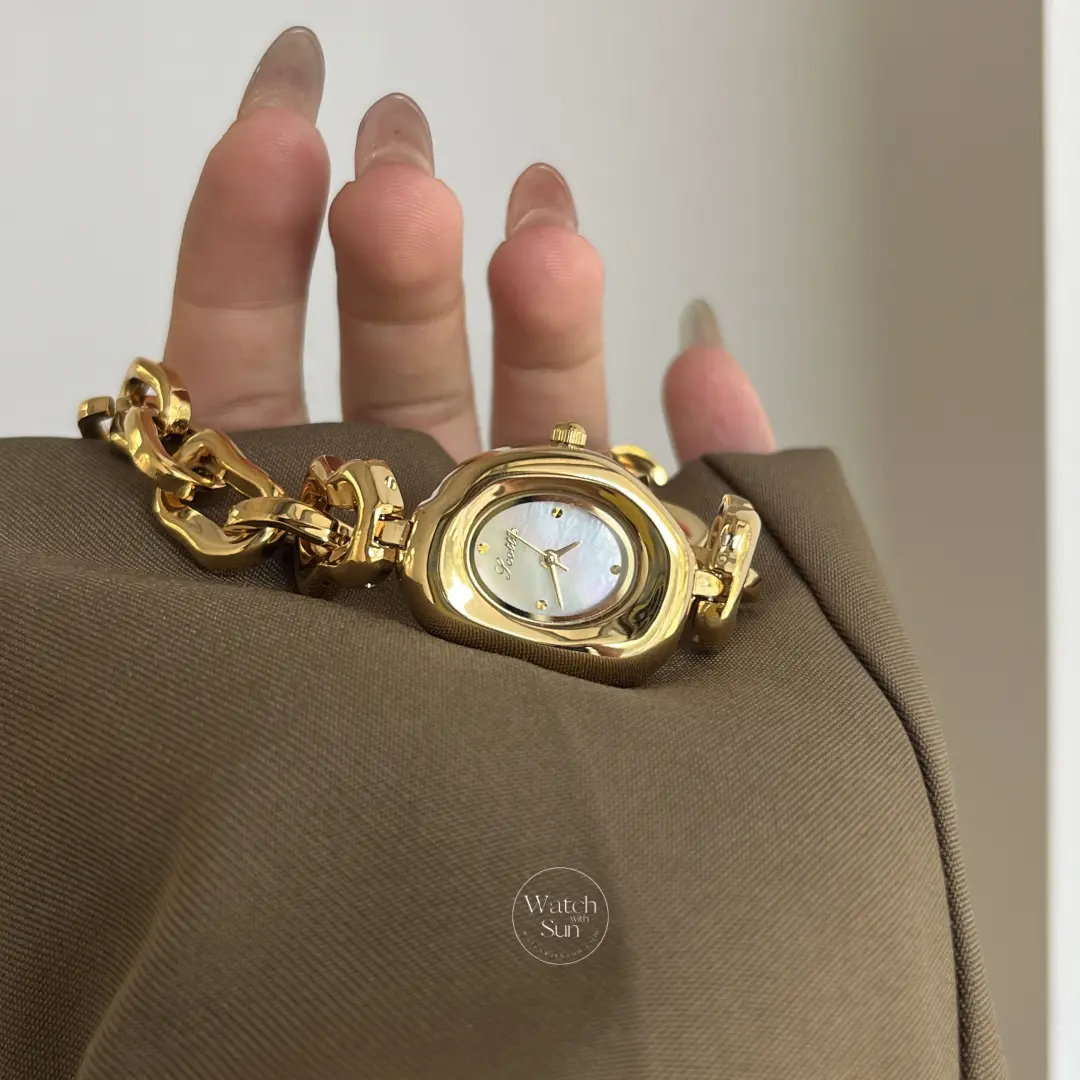 Chic Gold Watches for Women Mother of Pearl Ladies Watch