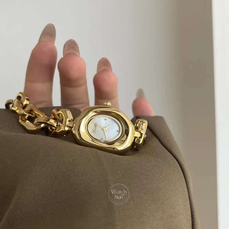 Chic Gold Watches for Women Mother of Pearl Ladies Watch