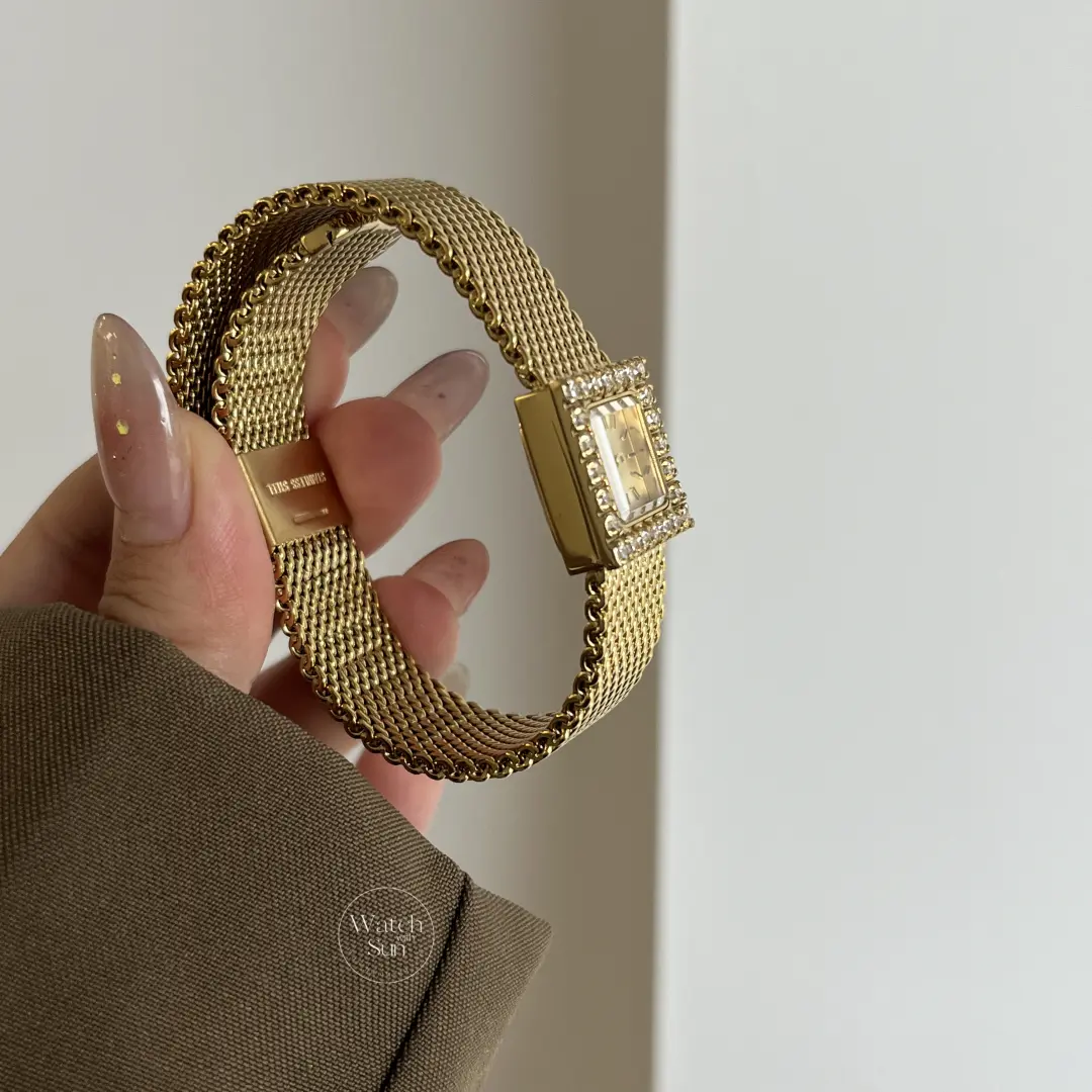 Vintage Small Face Ladies Gold Watch Square Watch for Women