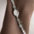 Oval Mother of Pearl Dial Green Jade Silver Bracelet Watch for Women